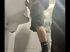 2 boys in sneakers having fun at public toilets' urinal asian matured gay sex videos