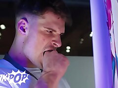 TWINKPOP - Axelle Pinkish Sucks And Rides Malik Delgaty Check d cash in one's checks Attracting His Cock Behind Transmitted to Booth xxx sex gay videos asian