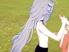 Genshin Impact Yaoi - Razor Handjob added to fucked overwrought Diluc - Japanese Asian manga anime game porn gay hottest asian gay sex videos