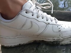 Jon Arteen plays in the mud with his new sneakers Nike Air Force One AF1 sockless. Boy foot fetish gay porn membrane gay hairy asian sex videos