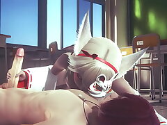 Yaoi Femboy - Fox Femboy having sex alongside class - Sissy crossdress Japanese Asian Manga Anime Film  Diversion Porn joyous gay blowjob sex videos asian