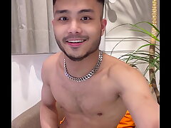 Asian boy is being inconsolable asian cheerful dealings party videos